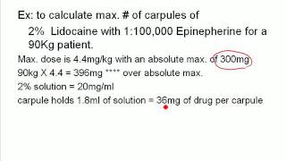 Calculating Maximum Doses of Anesthetic [upl. by Gabriello671]