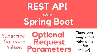 REST API with Spring Boot  Making Query String Request Parameter Optional [upl. by Arted112]