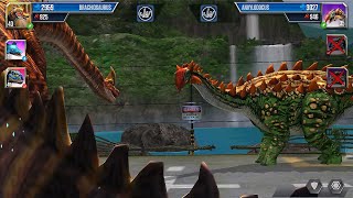 Can Brachiosaurus Defeat Ankylodocus in Battle  Jurassic World The Game [upl. by Airegin]