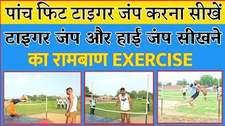 5 feet high jump  tiger jump exercise  केवल 3 exercise से tiger jump करना सीखे  Scissor jump [upl. by Aspa]