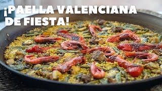 La Paella de fiesta es una paella mixta y es una de las mejores paellas valencianas [upl. by Eeroc778]