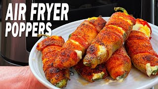 Easy Bacon Wrapped Jalapeno Poppers Made In The Air Fryer [upl. by Vivien]