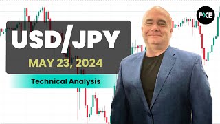 USDJPY Daily Forecast and Technical Analysis for May 23 2024 by Chris Lewis for FX Empire [upl. by Onirotciv]