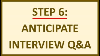 Step 6  Anticipate Residency Interview Questions [upl. by Kcerred]