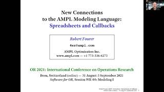 New Connections to the AMPL Modeling Language Spreadsheets and Callbacks [upl. by Jen707]