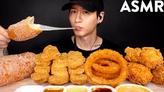 MOST POPULAR FOOD FOR ASMR KFC ONION RINGS MOZZARELLA CORN DOG CHICKEN NUGGETS NO TALKING [upl. by Htez]