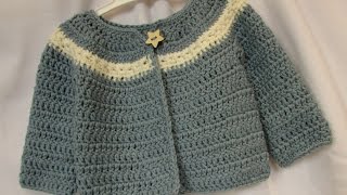 VERY EASY crochet cardigan  sweater  jumper tutorial  baby and child sizes [upl. by Eve]