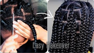 15 Minutes Box Braids Makeover  Quick amp Simple [upl. by Islek664]