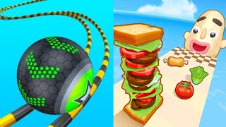 Going Balls vs Sandwich Runner  All Levels Gameplay Android iOS  NEW BIG APK UPDATE [upl. by Ydnolem276]