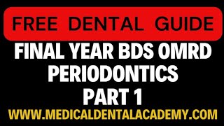 PERIODONTICS Part 1 FInal YEAR BDS LECTURES [upl. by Sanfo]