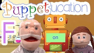 The Letter F  Professor Interesting from Puppetucation on TinyGrads Homeschool family [upl. by Ydor409]