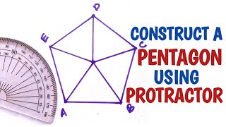 How to Draw a Regular Pentagon Using a Protractor [upl. by Anna-Maria]