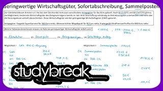 Geringwertige Wirtschaftsgüter Sofortabschreibung Sammelposten  Externes Rechnungswesen [upl. by Koressa]