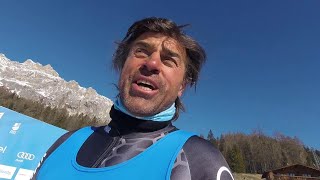 Kristian Ghedina testa la Vertigine nuova pista nera di Cortina [upl. by Eila]