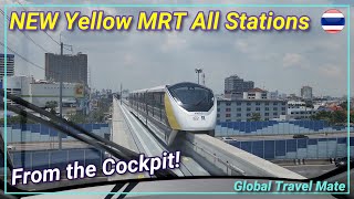 Bangkok MRT Yellow Line Monorail Cockpit View All 23 Stations [upl. by Petite]