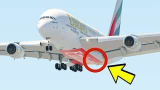 A380 Landing Gear Got Stuck During Landing XP11 [upl. by Havens]