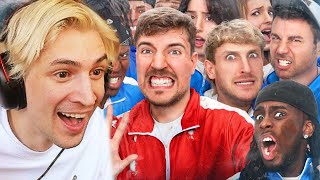 50 YouTubers Fight For 1000000  xQc Reacts to MrBeast [upl. by Faletti]