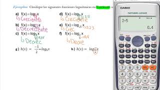 Clasificación de Funciones Logarítmicas 🔴 CRECIENTE o DECRECIENTE Bachillerato [upl. by Ecirtnas]