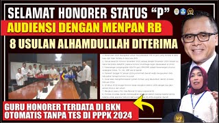 🔴PENTING  HASIL AUDIENSI KODE P HONORER KE JAKARTA KANTOR MENPAN RB MEMBUAHKAN HASIL CEK SEKARANG [upl. by Devaney]