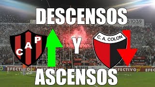 ASCENSOS Y DESCENSOS HISTORICOS DEL FUTBOL ARGENTINO 1 [upl. by Eniamurt562]