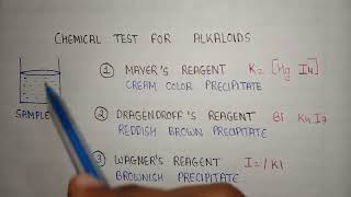 Wagners reagent  test for alkaloids  formula of Wagners reagent  Wagners test [upl. by Elmina697]