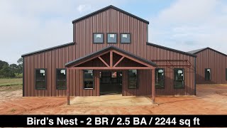 Barndominium Tour  2 BR  25 BA  2244 sq ft  Birds Nest [upl. by Lered]