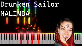 Drunken Sailor  MALINDA ft Bobby Waters Piano Tutorial NivekPiano [upl. by Lesslie]