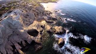 Akamas entry Saint George sea caves in Pegeia Paphos by Cyprus from Above and Oramatech [upl. by Hnahk]