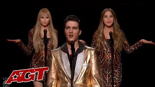 ELVIS Comes Alive To Sing with Simon Cowell Sofia Vergara and Heidi Klum on Americas Got Talent [upl. by Eidassac]