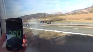 High Speed Train ICE vs Cars Autobahn Germany 300 kmh kmh [upl. by Jacobs]