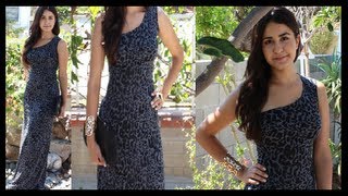 DIY How to make a One shoulder Maxi Long Dress DamaV425 [upl. by Helsell]