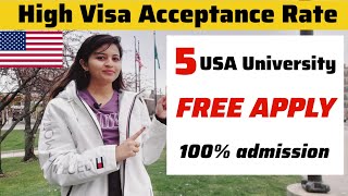 Affordable Universities in the USA 🇺🇸  No Application Fees😱 and High Acceptance Rates  FREE APPLY [upl. by Aihsekan]