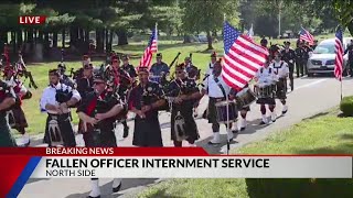 WATCH Bagpipes play as funeral services for Officer Shahnavaz begin [upl. by Prober]