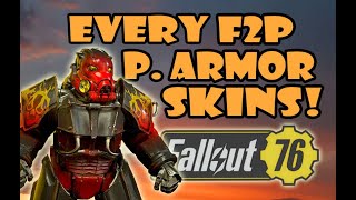 Fallout 76 UPDATED All currently available F2P Power Armor Skins as of November 2023 [upl. by Shellans242]