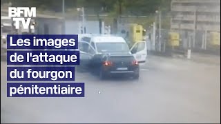 Les images de lattaque du fourgon pénitentiaire [upl. by Blatman]