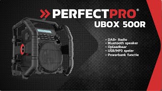 PerfectPro UBOX 500R Bouwradio BLUETOOTH DAB FM AUX In USBspeler [upl. by Pelmas501]