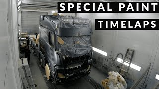 Special Paint op Mercedes MONSTERTRUCK Timelapse Spuitwerk van een TE gek MW design [upl. by Alehcim]