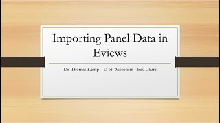 Importing Panel Data into Eviews [upl. by Feil]