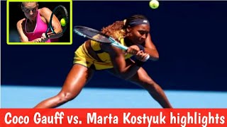 Marta Kostyuk vs Coco Gauff Gauff vs Kostyuk highlights AO Quarter final 2024 [upl. by Lesley]