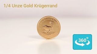 14 Unze Krügerrand Goldmünze in 360° Ansicht [upl. by Yekcin]