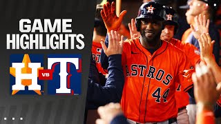 Astros vs Rangers Game Highlights 4824  MLB Highlights [upl. by Aerdna]