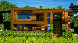 Minecraft How To Build Simple Wooden House In Minecraft Tutorial [upl. by Damales]