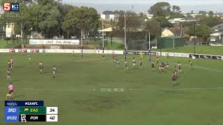 Rd 12 Hostplus SANFL Snapshot  Ports Jase Burgoyne intercepts amp snaps on left foot [upl. by Nossah]