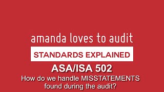 Dealing with MISSTATEMENTS discovered during the audit  ASAISA 450 [upl. by Adrahc912]