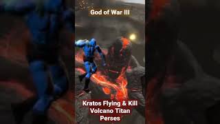 Kratos Terbang dan Menu5uk Mata Titan Volcano Perses  godofwar3 shorts kratos [upl. by Drusy]