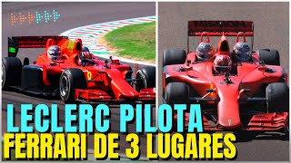 LECLERC PILOTA FERRARI DE 3 LUGARES EM FIORANO  FORMULA 1 [upl. by Uohk]