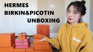 Hermes Birkin 25 amp Picotin 18 Unboxing 爱马仕铂金包 菜篮子 配货 开箱 [upl. by Adnahsam]