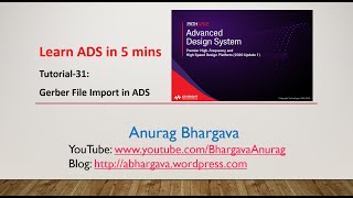 Tutorial31 Gerber File Import in ADS [upl. by Htilil]