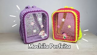 Mochila de Crochê Infantil com Base de Acrílico Perfeita Crochê com Fio de Malha [upl. by Noiramaj17]