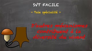 SVT FACILE  Tale spé  Dautres mécanismes contribuent à la diversité du vivant [upl. by Ettenna]